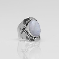 YMALA YMALA Ring | 925 Zilver | Maansteen edelsteen