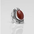 YMALA YMALA Ring | 925 Zilver | RED JASPIS edelsteen