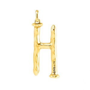 UNOde50 UNOde50 Bedeltje | Letter H | BIG | VERGULD
