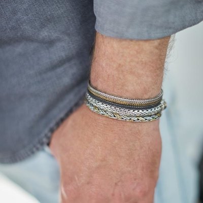 SILK Jewellery SILK Armband | 284 ARMBAND | ZILVER GEPOLIJST, MAT & MESSING