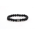 KARMA Jewelry KARMA Armband | Black Rocks silver logo bead