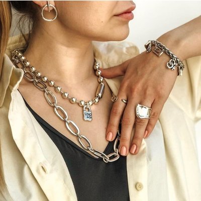 UNOde50 UNOde50 Ketting | LINK | Half lange schakel ketting | COL0729MTL0000U