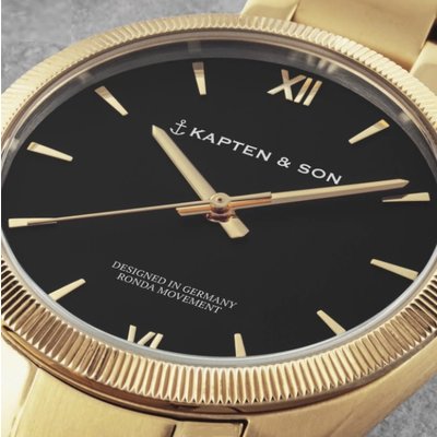 KAPTEN & SON KAPTEN & SON Horloge | CRUSH | GOLD BLACK STEEL | 36 MM