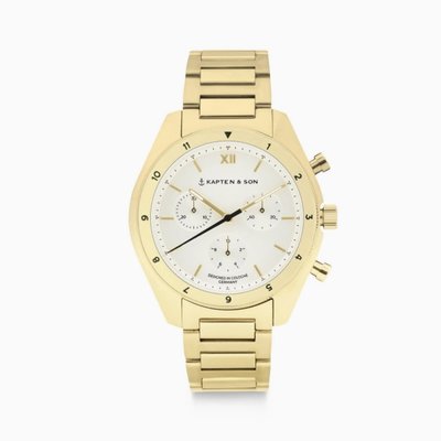 KAPTEN & SON KAPTEN & SON Horloge | RISE SMALL GOLD STEEL | 39 MM