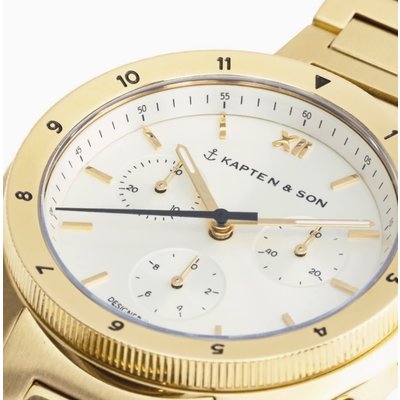 KAPTEN & SON KAPTEN & SON Horloge | RISE SMALL GOLD STEEL | 39 MM