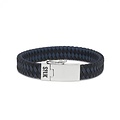 SILK Jewellery SILK Armband | 841BBU Armband Leather | Zilver | Leer | Zwart Blauw