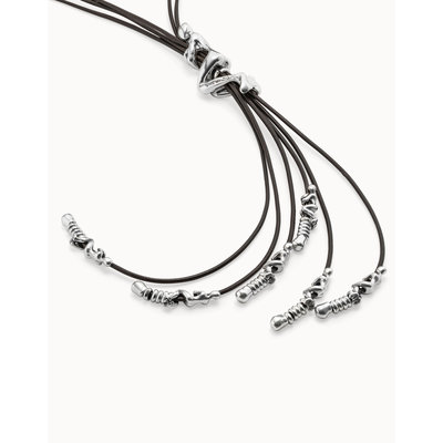 UNOde50 UNOde50 Ketting | SKALATOR | LEER | LANG |  COL1056MARMTL0U