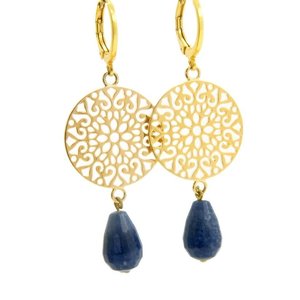 LILLY LILLY Oorbellen | Filli Large Gold | Lapis Lazuli