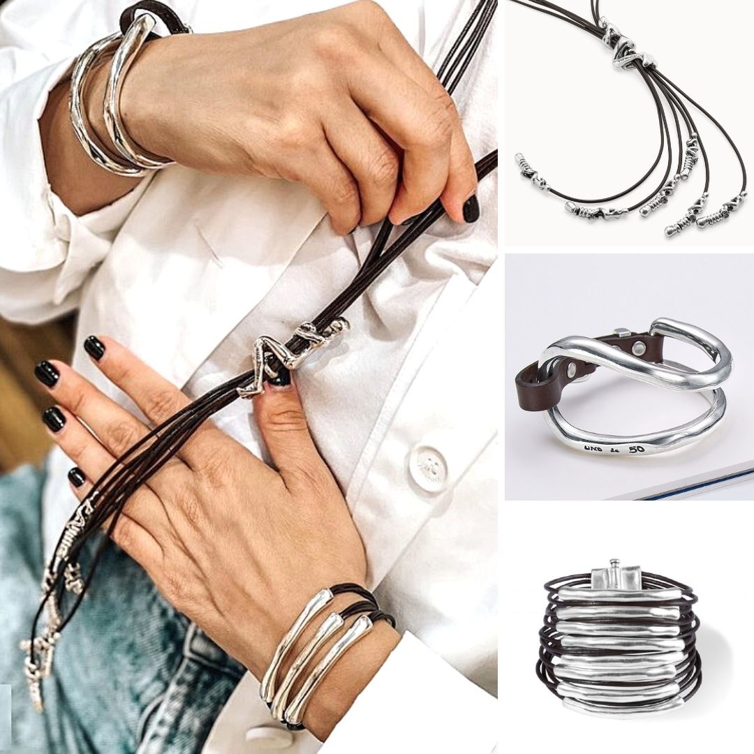 UNOde50 Ketting SKALATOR LEER LANGE KETTING Lovable Things