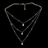 SANJOYA SANJOYA  Ketting | VERGULDE 3-RIJIGE KETTING MET PARELS | IS1019001