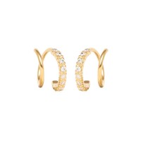 MIAB Jewels MIAB Oorbellen | Goldfilled | Twister Sparkly White
