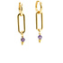 LILLY LILLY Oorbellen | Double Oval Creole | Verguld | Amethist
