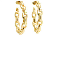 LILLY LILLY Oorbellen | Stud Creole Chain  | Verguld