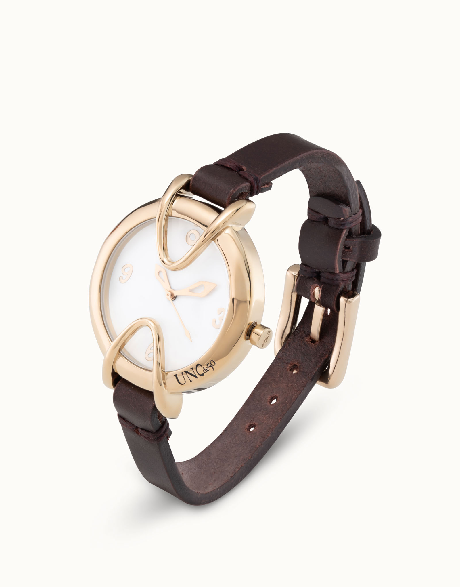 UNOde50 Horloge UNBEATABLE WATCH VERGULD BRAVE FW23 Lovable Things Exclusieve Sieraden