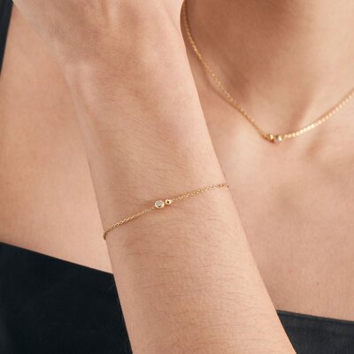 ANIA HAIE ANIA HAIE Armband | Orb Sparkle Chain  | VERGULD | B045-01G