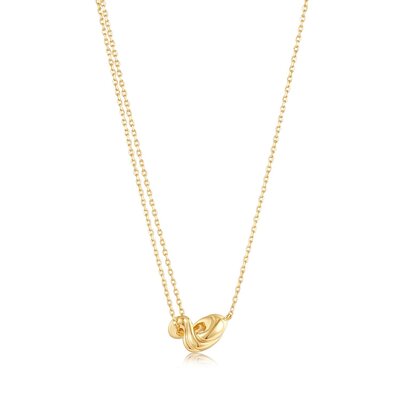 ANIA HAIE ANIA HAIE Ketting | Gold Twisted Wave Mini Pendant | VERGULD |  N050-03G