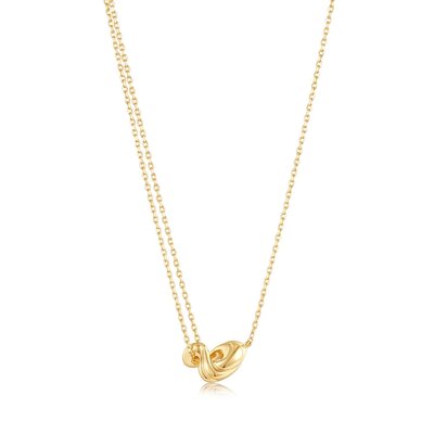 ANIA HAIE ANIA HAIE Ketting | Gold Twisted Wave Mini Pendant | VERGULD |  N050-03G