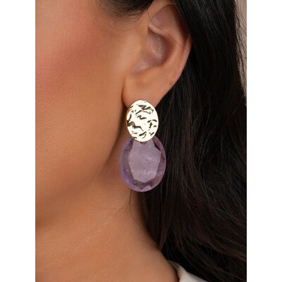 SPARKLING SPARKLING Oorbellen | Edelstenen | Amethyst Large Oval