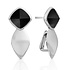 SPARKLING SPARKLING Oorbellen | Edge Onyx Oorstekers | Zilver