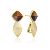 SPARKLING SPARKLING Oorbellen | Edge Tiger Eye oorstekers | Verguld