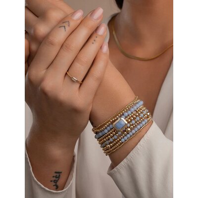 SPARKLING SPARKLING Armband | Blue Lace Agate Saturn small armband