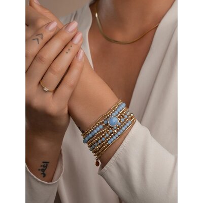 SPARKLING SPARKLING Armband | Blue Lace Agate Saturn small armband