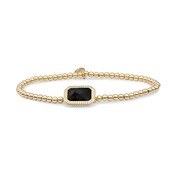 SPARKLING SPARKLING Armband | Onyx Baguette armband | Verguld