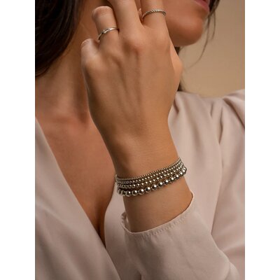SPARKLING SPARKLING Armband | Saturn 2mm kralenarmband | Zilver