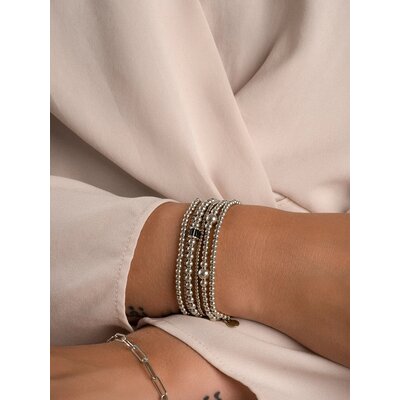 SPARKLING SPARKLING Armband | Saturn 2mm kralenarmband | Zilver