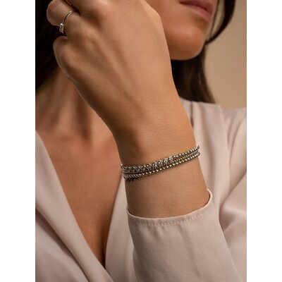 SPARKLING SPARKLING Armband | White Flame, CZ Tube Bracelet - Zilver