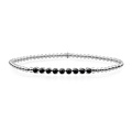 SPARKLING SPARKLING Armband | Black Flame, CZ Tube Bracelet - Zilver