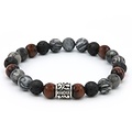 KARMA Jewelry KARMA Armband | Firewood Silver Logo Bead