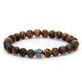 KARMA Jewelry KARMA Armband | Tiger Without Fear Silver Round Logo Bead