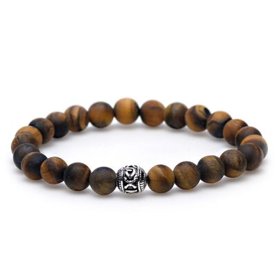 KARMA Jewelry KARMA Armband | Tiger Without Fear Silver Round Logo Bead