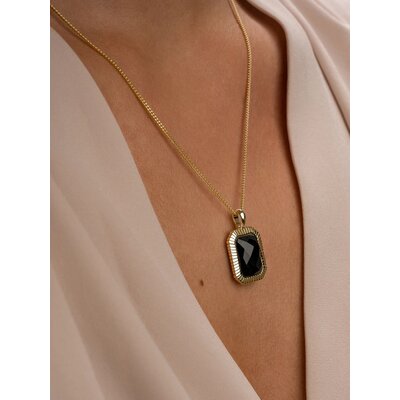 SPARKLING SPARKLING Ketting | Baguette pendant | Onyx