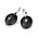 SPARKLING SPARKLING Oorbellen | Onyx Medium Oval Fuse Huggies Oorbellen Set | Zilver