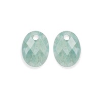 SPARKLING SPARKLING Oorbellen | Edelstenen | Rich Green Amazonite Medium Oval