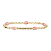 SPARKLING SPARKLING Armband | Cherry Quartz Reverse Edge Mix Armband | Verguld