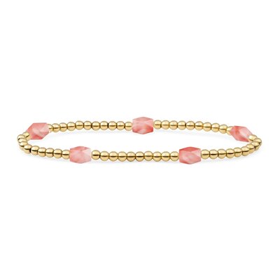 SPARKLING SPARKLING Armband | Cherry Quartz Reverse Edge Mix Armband | Verguld