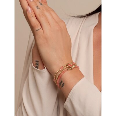 SPARKLING SPARKLING Armband | Cherry Quartz Reverse Edge Mix Armband | Verguld