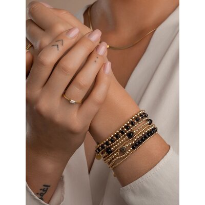 SPARKLING SPARKLING Armband | Onyx Interstellar armband | Verguld