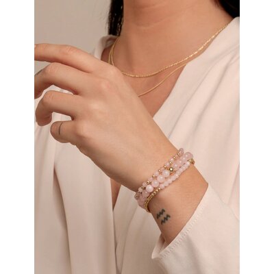 SPARKLING SPARKLING Armband | Rose Quartz Interstellar armband | Verguld