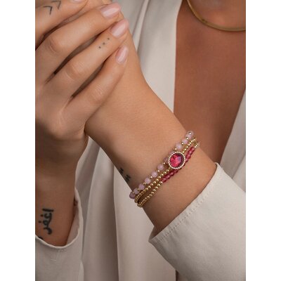 SPARKLING SPARKLING Armband | Rose Quartz Interstellar armband | Verguld