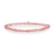 SPARKLING SPARKLING Armband | Cherry Quartz Saturn small armband | Verguld