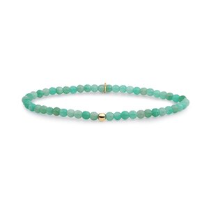 SPARKLING SPARKLING Armband | Rich Green Amazonite Saturn small armband  | Verguld