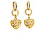 LILLY LILLY Oorbellen | Gehamerde ring en filligrain hart | Verguld