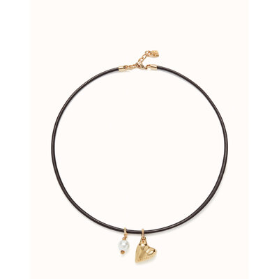 UNOde50 UNOde50  Ketting | HEART & PEARL | VERGULD | COL2014MARORO