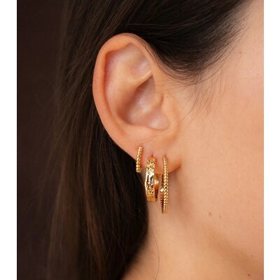 MIAB Jewels MIAB Oorbellen | Large Lined Click | Goldfilled