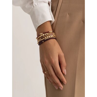 SPARKLING SPARKLING Armband | Aubergine Quartz Bold Mix | Verguld