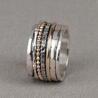 JEH JEWELS JEH JEWELS Ring | Ring zilver + Gold Filled Speels | Touch of Gold